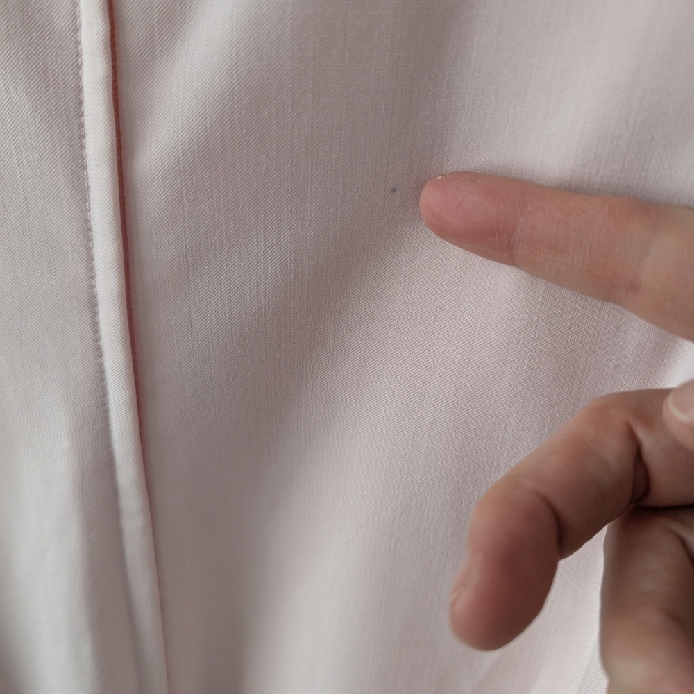 Pink Tartan Tailored Sleeveless Blouse | Light Pink Satin | Size 4 | Zip Back - Picture 12 of 12